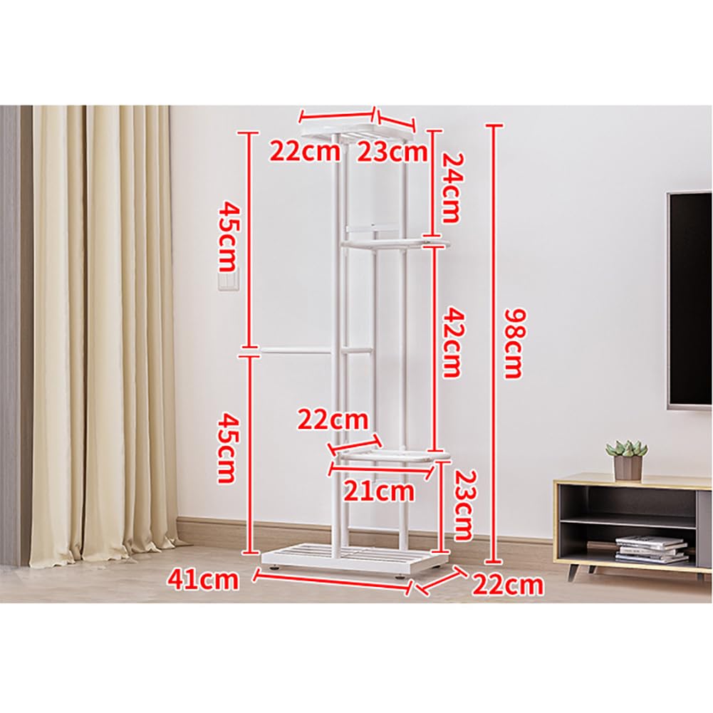 Garvee Estante para plantas de 5 niveles, soporte metálico para 6 macetas, interior y exterior, ligero y compacto