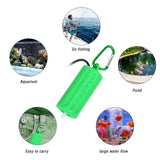 Garvee Bomba de Aire USB para Acuario Mini Portátil Verde con Tubo y Piedra de Aire, Silenciosa, Bajo Consumo, Ideal para Acuarios Pequeños - Verde