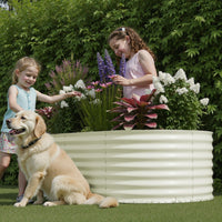 Garvee Cama De Jardín Elevada Galvanizada 183 x 91 x 61 cm, Metal Resistente A La Oxidación Color Beige, para Huertos y Flores