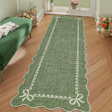 Garvee Alfombra Elegante de Poliester Suave Lavable a Maquina Plegable Antideslizante y Resistente, 60x180 cm Verde