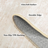 Garvee Alfombra Moderna Lavable Antideslizante para Sala y Dormitorio, Textura Suave Pelo Bajo Base TPR, 160x230 cm Beige