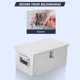 Garvee Caja de Herramientas de Aluminio 51 cm con Placa Diamante, Resistente, a Prueba de Agua, Cerradura de Acero Inoxidable, Asa Lateral para Camiones y Remolques