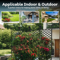 Garvee Jardineras Elevadas Con Enrejado Para Plantas Trepadoras, Plástico Y Metal, Pantalla De Privacidad, Para Patio Y Balcón, Negro, Versátil Y Duradero