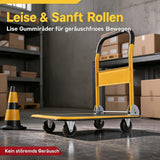 Garvee Carro Plataforma Plegable de Acero al Carbono Resistente con Ruedas Silenciosas y Correas Soporta 200 kg, 73x47 cm Negro y Amarillo