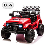 Garvee Coche Eléctrico 12V, Bluetooth y LED, Seguridad, Control Remoto 2.4G, Plástico Resistente, 5 km/h, 3-6 años, Interior y Exterior, Rojo - Rojo