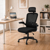Garvee Silla de Oficina Ergonomica de Malla Transpirable con Soporte Lumbar y Reposacabezas Ajustable, Negro