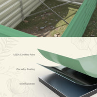 Garvee Cama Elevada de Jardín Cuadrada Acero Galvanizado 0.5mm Resistente 240x120x60 cm Cultivos Exteriores Verde