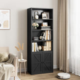 Garvee Estanteria Industrial de Madera y Metal Resistente con Seis Niveles Puertas y Patas Ajustables Dos Unidades, 182 cm Negro