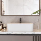 Garvee Lavabo De Baño De Encimera Rectangular Blanco Cerámico Para Baños Hogar Y Oficina 18.7x14.76x5.31 In - Countertop