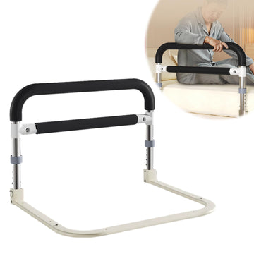 Garvee Ayuda para Levantarse de la Cama para Personas Mayores Altura Ajustable 36.5-43.5 Cm Acero Inoxidable Agarre Antideslizante Plegable Base Segura en Forma de U para Hogar y Viaje