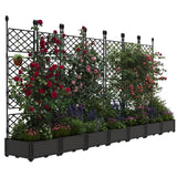 Garvee Jardineras Elevadas Con Enrejado 7 Piezas, Resistente y Ligero, Plástico y Metal, Para Patio y Balcón, Negro, Compacto - 7 Piezas