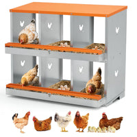 Garvee Cajas De Anidación Para Gallinas 6 Compartimentos Metal Ventilación Acero Galvanizado