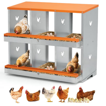 Garvee Cajas De Anidación Para Gallinas 6 Compartimentos Metal Ventilación Acero Galvanizado