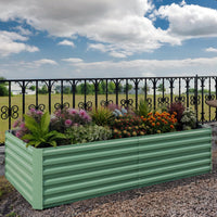 Garvee Cama Elevada de Jardín Cuadrada Acero Galvanizado 0.5mm Resistente 240x120x60 cm Cultivos Exteriores Verde