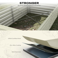 Garvee Cama de Jardín Elevada Cuadrada 180x90x60cm Acero Galvanizado 0.5mm Resistente al Óxido Fácil Montaje para Flores y Verduras Al Aire Libre  Beige