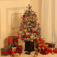 Garvee Árbol Artificial de Navidad 90cm 78 LED Ramas Flexibles Base Metal Estable PVC Duradero Luz Retro Hogar Oficina Verde