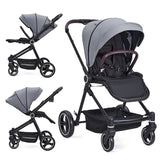 Garvee Cochecito Bebé 3en1 EU S700 Aluminio Reversible Gris Claro 5 Puntos Seguridad - Gris