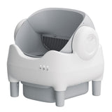 Garvee Arenero Inteligente Autolimpiable para Gatos Abierto con Control por Aplicacion Sensor Infrarrojo y Filtro Antiolores, Blanco y Gris