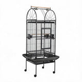 Garvee Jaula Espaciosa de Metal para Pajaros con Soporte Rodante Bandeja Extraible y Ruedas Facil de Limpiar, 173x82x77 cm Negro