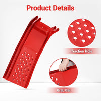 Garvee Set de 2 Ramps Elevadoras para Auto de Acero Sólido 3629 kg Antideslizante Compacto 89×33 cm Ideal para Mantenimiento en Garaje Rojo