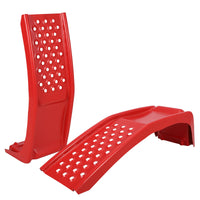 Garvee Set de 2 Ramps Elevadoras para Auto de Acero Sólido 3629 kg Antideslizante Compacto 89×33 cm Ideal para Mantenimiento en Garaje Rojo