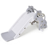 Garvee Tobogan Infantil Plegable con Aro de Baloncesto Antideslizante y Seguro Ideal para Interior y Exterior, Gris y Blanco