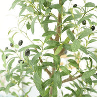 Garvee Árbol Artificial de Olivo 210cm Hojas Frutos Realistas Madera Natural Macetero Incluido Decoración Sala Oficina