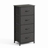 Garvee Comoda Moderna y Compacta con Cuatro Cajones de Tela y Estructura de Madera MDF Resistente, Negro