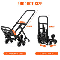 Garvee Carrito Escalera Plegable 3 en 1 Capacidad 249 kg Ruedas Triangulares Estables Telescópico para Almacén y Supermercado