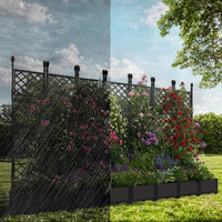 Garvee Jardineras Elevadas Con Enrejado 7 Piezas, Resistente Y Ligero, Plástico Y Metal, Para Patio Y Balcón, Negro, Compacto