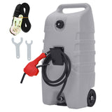 Garvee Tanque de Gasolina 53 L con Bomba y Manguera 3 m, Diseño Antigoteo, Ruedas Portátiles, Polietileno Resistente para Autos y Botes - Gris
