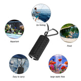 Garvee Bomba de Aire USB Mini y Portátil para Acuario, Silenciosa, Ahorro Energético, Silicona, Peceras Pequeñas, Incluye Piedra de Aire - Negro