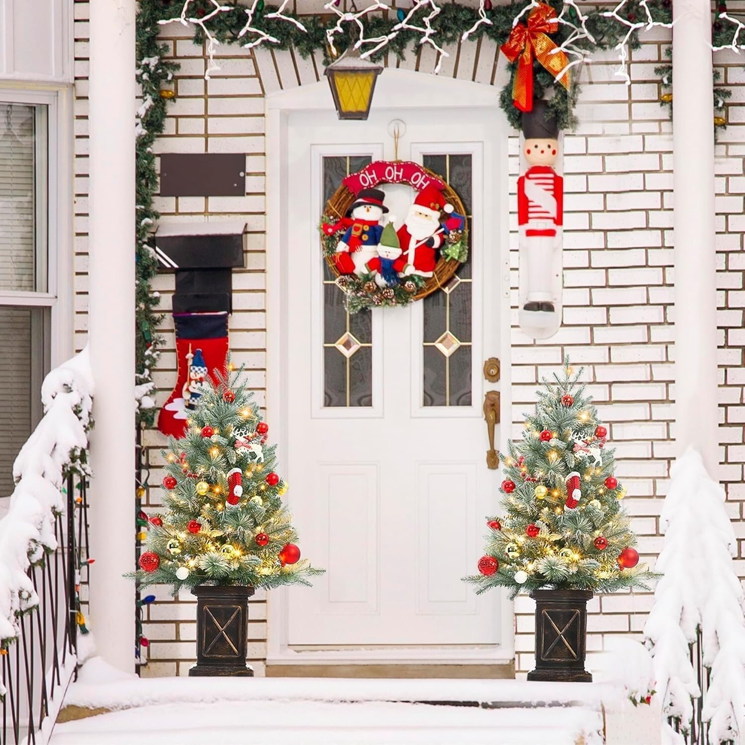 Garvee Árbol Artificial de Navidad 90cm 78 LED Ramas Flexibles Base Metal Estable PVC Duradero Luz Retro Hogar Oficina Verde