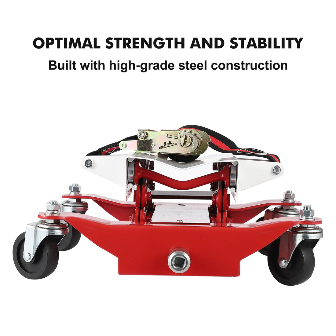 Garvee Herramienta de Elevación para Autos 204 kg Acero Resistente Ajustable Estable y Seguro Uso Profesional en Talleres Mecánicos Color Rojo