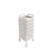 Garvee Carrito Organizador Cuadrado de Cocina en Acero al Carbono Movil con Ruedas Tres Niveles, Blanco