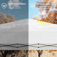 Garvee Carpa Plegable 300x300 cm Toldo Exterior Impermeable con Altura Ajustable y Estructura Metálica Blanco