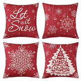 Garvee Fundas de Cojín Navideñas 46×46 cm, Copo de Nieve y Árbol de Navidad, Tela Poliéster Suave, Cremallera Oculta, para Sofá y Coche, Decoración Festiva