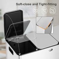 Garvee Cubo de Basura Rectangular de Acero Inoxidable y Plástico con Pedal Tapa Fina y 3 Compartimentos  60L para Reciclaje en Cocina Oficina y Hogar Plata