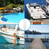 Garvee Escalera de Muelle Removible 3 Peldaños Aluminio Antideslizante Compacta Soporte Universal para Lago y Piscina - Sliver
