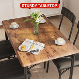 Garvee Juego De Comedor Para 4 Con Sillas Tapizadas Mesa Rectangular MDF Acero Diseño Vintage Ahorro De Espacio - Vintage