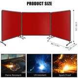 Garvee Pantalla De Soldadura 6'x6' 3 Paneles Con Marco Resistente Al Fuego Vinilo Duradero Portátil Para Taller Y Garaje