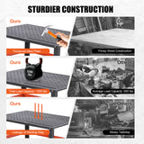 Garvee Mesa de Soldadura Portátil 36x24 Acero con Tablero de Clavos y Ganchos para Taller y Metalurgia, Ruedas Bloqueables, Capacidad 1200 LB, Color Acero - Naranja