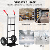 Garvee Carretilla de Mano Resistente 200 kg con Ruedas de Goma Todo Terreno y Panel Plegable de Acero para Almacén y Garaje, 115 cm, Negro