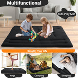 Garvee Colchón Futón Tatami Plegable Full 5 Capas Espuma Alta Densidad Algodón Suave Cubierta Poliéster Compacto Dormitorio Camping - Negro