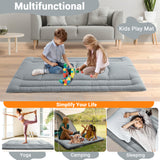 Garvee Colchón Futón Twin Tamaño Tatami Japonés Plegable Espuma Alta Densidad Algodón Suave Cubierta Poliéster Gris Claro Ideal Dormitorios y Camping - Gris Claro