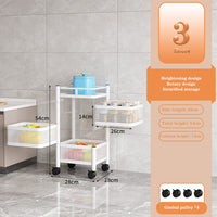 Garvee Estantería Cocina 3 Niveles Acero Carbono Ruedas para Baño Sala Ahorra Espacio Organiza Cosméticos Juguetes Blanco