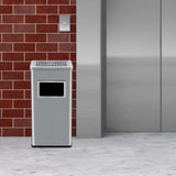 Garvee Contenedor De Basura Comercial Exterior 30L Con Cubeta Removible Y Cenicero Para Oficinas Y Parques, Resistente Y Moderno