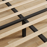 Garvee Cama Individual Ajustable con Cabecero, Plataforma de Madera, Tapizado en Lino Rosa, Estructura Metálica y Madera para Dormitorio