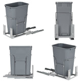 Garvee Basurero Extraíble Con Cierre Suave Para Gabinetes De Cocina, Acero Inoxidable, 30 Cuartos, Moderno y Duradero - Azul grisáceo claro