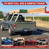 Garvee Rack para Escalera de Camioneta Pickup Aluminio Resistente 362 kg sin Taladro Set de Dos Barras Seguro Versátil Kayak Madera - Aluminum